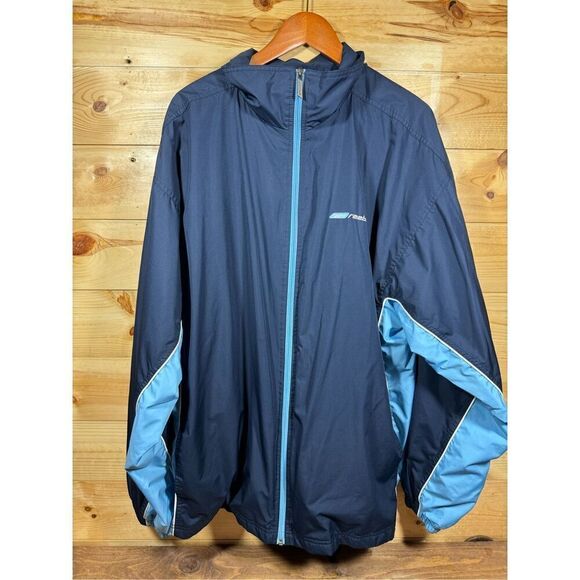 Reebok Vintage Men's Navy & Baby Blue Windbreaker Jacket with Zip Closure Size X - Picture 1 of 11